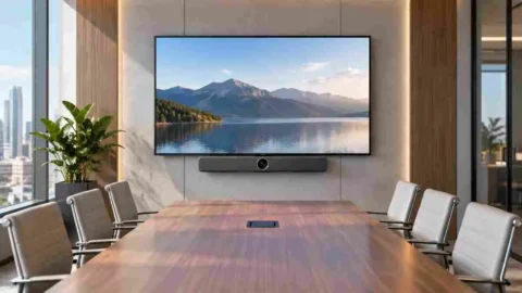 Logitech Rally Bar 2 tema predstavljena neutralnom konferencijskom salom