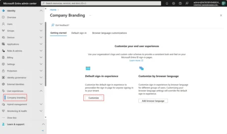 Microsoft Entra CSS promene u podešavanjima Company Branding