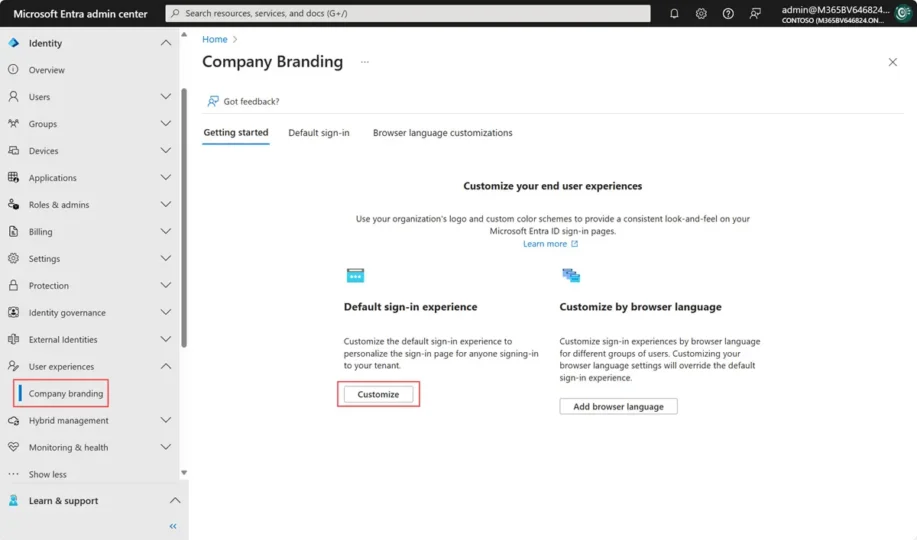 Microsoft Entra CSS promene u podešavanjima Company Branding