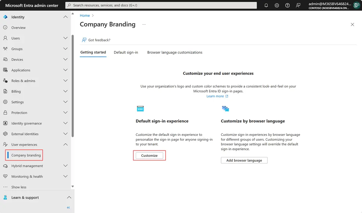 Microsoft Entra CSS promene u podešavanjima Company Branding