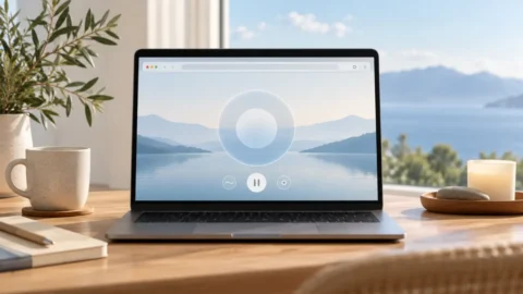 Laptop sa mirnim preglednikom i alatima za fokus na ekranu