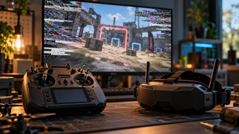 Remote Reaper FPV simulator — FPV dron u simulaciji leti kroz maglu i zonu elektronskog ometanja