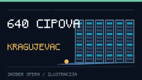 Treći superkompjuter Kragujevac: konceptualna ilustracija serverskih ormara i 640 Nvidia čipova