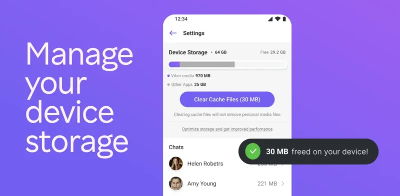 Viber podešavanja za fotografije, lokaciju i memoriju 2 Viber podešavanja za fotografije i memoriju sa opcijom Clear Cache Files